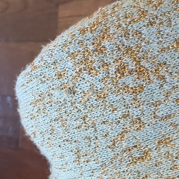 ANTHRO I Light Blue & Ombre Metallic Knit Details Cardigan Sweater by NUMPH, XS - Picture 13 of 14